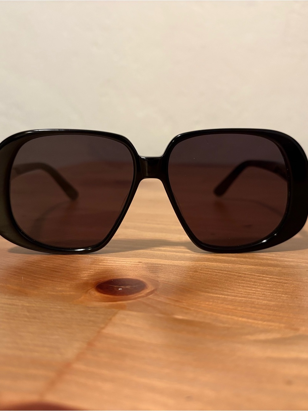 Velvet Canyon La Soiree Square Sunglasses Black Plastic Frame Brown Tinted Lens